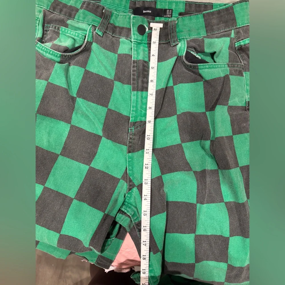 Bershka Green and Black Checker Jeans - Picture 7 of 10